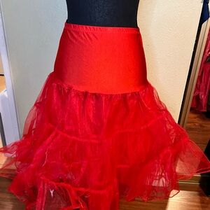 Grace Karin Vibrant Red A-Line Tulle Petticoat